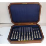 VIctorian Hallmarked Silver Knives & Forks Boxed