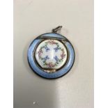 Miniature Silver and enamel compact