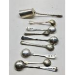 Selection of silver salt serving Spoons