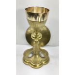 Large French Silver & Gilt Metal Chalice & Paten