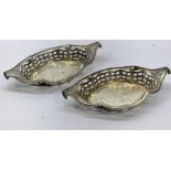 pair of antique silver sweet dishes