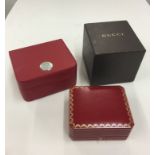 3 wristwatch Boxes cartier Omega , Gucci