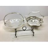 3 peices of Silver Plate 2 Fruit Baskets & spoon or Knife Rest