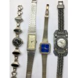 Collection of 4 Vintage Ladies silver Wristwatches