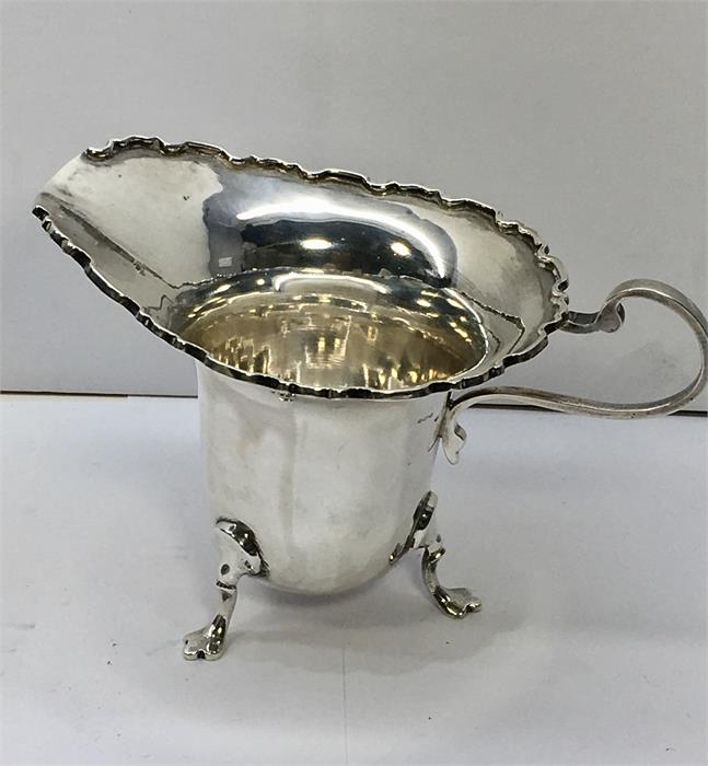 Hallmarked Silver Cream Jug full Birmingham silver hallmarks - Image 2 of 3