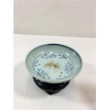 Small Ming Dynasty 1368-1644 Blue & White ware with Central Fish Design