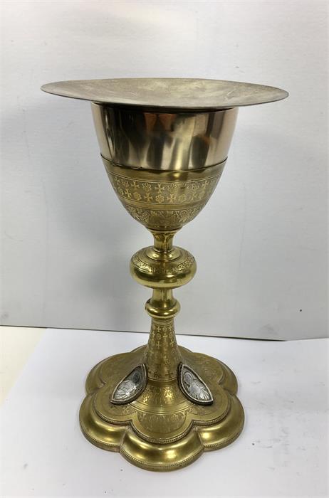 Large French Silver & Gilt Metal Chalice & Paten - Image 7 of 8