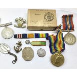 Collection of Military Items includes medals dog tags etc