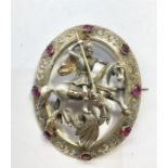 George & the Dragon jewel set Brooch