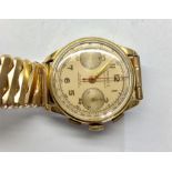 18ct gold gents Swiss chronograph Wrist watch centre second