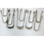 Collection of 10 Antique Silver Sugar Tongues total silver weight 231g