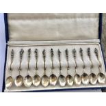 Boxed set of 12 Dutch Silver Apostle Spoons