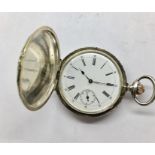 Antique Fritz Piquet Bachmann of Geneve Full Hunter Keyless Silver Pocket