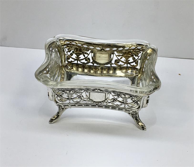 Continental 800 Silver Glass Lined Dish