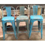 3x blue bar stools