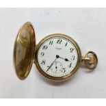 Antique Gold Plated full hunter American Waltham Traveler Pocket watch