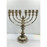 Silver Menorah Hanukkah Menora Jewish Candle Stick Holder