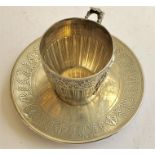 ntique French Silver Cup & Saucer