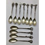 ollection of 11 small Dutch Silver Salt Spoons