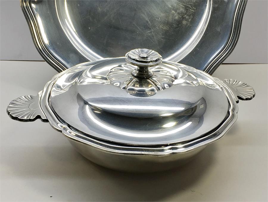 Large French Christofle Silver Plated Veg Tureen and Platter hallmarked 2988668 CHRISTOFLE 36 - Image 2 of 4