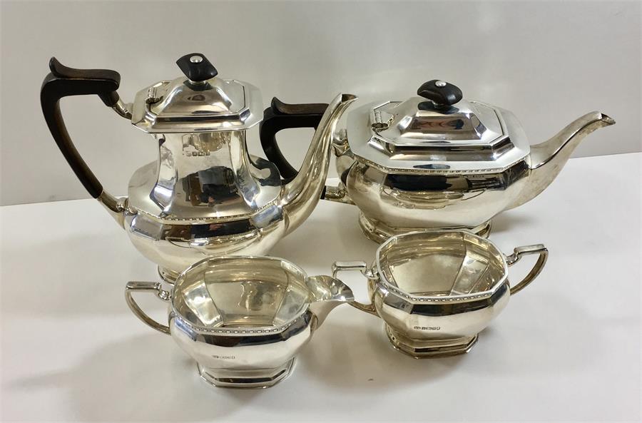 4 Piece Silver Tea Service in good condition silver weight 1861 grams