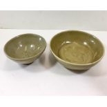 2 Song Dynasty Bowls 960-1279 AD one with Floral decoration to inner