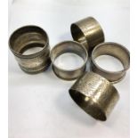 Collection of Antique Silver Napkin Rings all hallmarked weight 96g