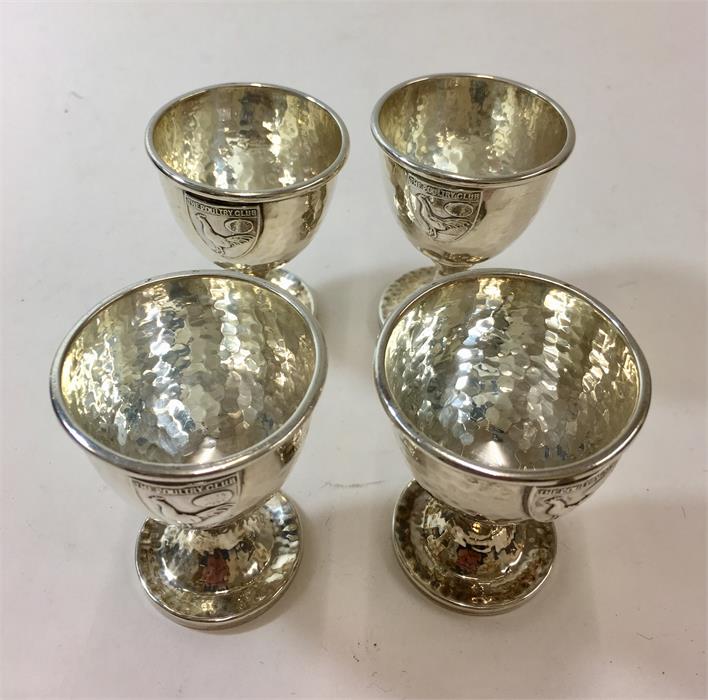 Collection of 4 Silver Hallmarked Egg Cups the Poultry Club motifs - Image 5 of 6