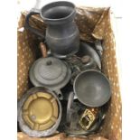 Box of miscellaneous Pewter / Brass Items