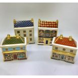 Collection of 4 Royal Crown Derby Houses