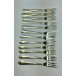 Set of 12 Antique Dutch Silver Pastry Forks Silver weight 228g