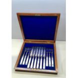 Antique Boxed Set of 6 Mother of Pearl Knives & Forks