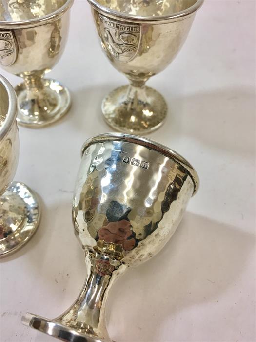 Collection of 4 Silver Hallmarked Egg Cups the Poultry Club motifs - Image 2 of 6