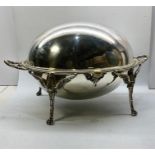 Antique Roll Top Silver Plated Vegetable Dish all complete Silver plate in good condition