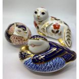 Collection of 3 Royal Crown Derby Paperweights