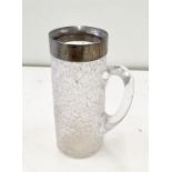 Silver Rimmed Crackle Glass Jug