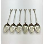 6 Antique Dutch Silver Tea Spoons Silver weight 48.6g