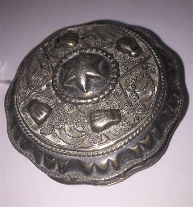 Ornate Antique Dutch Silver Pill / Snuff Box