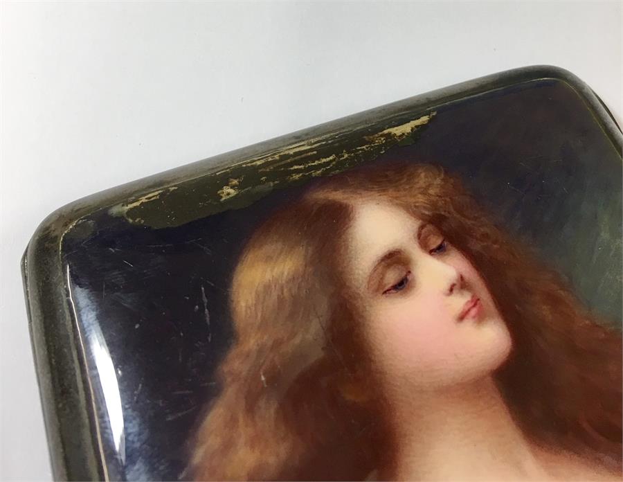 Continental Silver & Erotica Enamel Cigarette Case - Antique Circa 1900 - Image 4 of 6