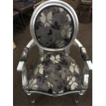 Black leaf style Silver arm chairs