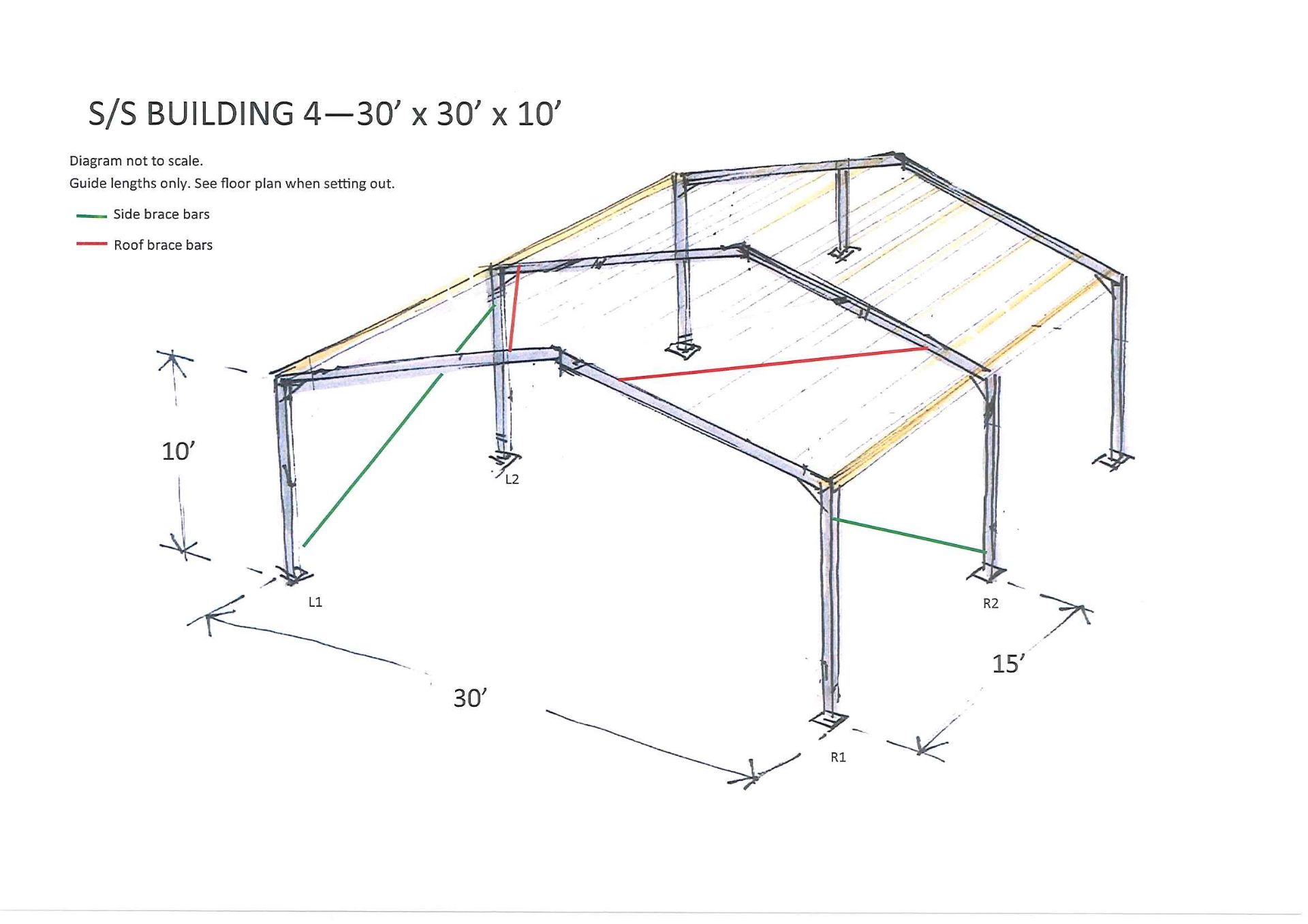 Building 4 - 30' x 30' x 10' Steel Framed Building - Non CE Stamped