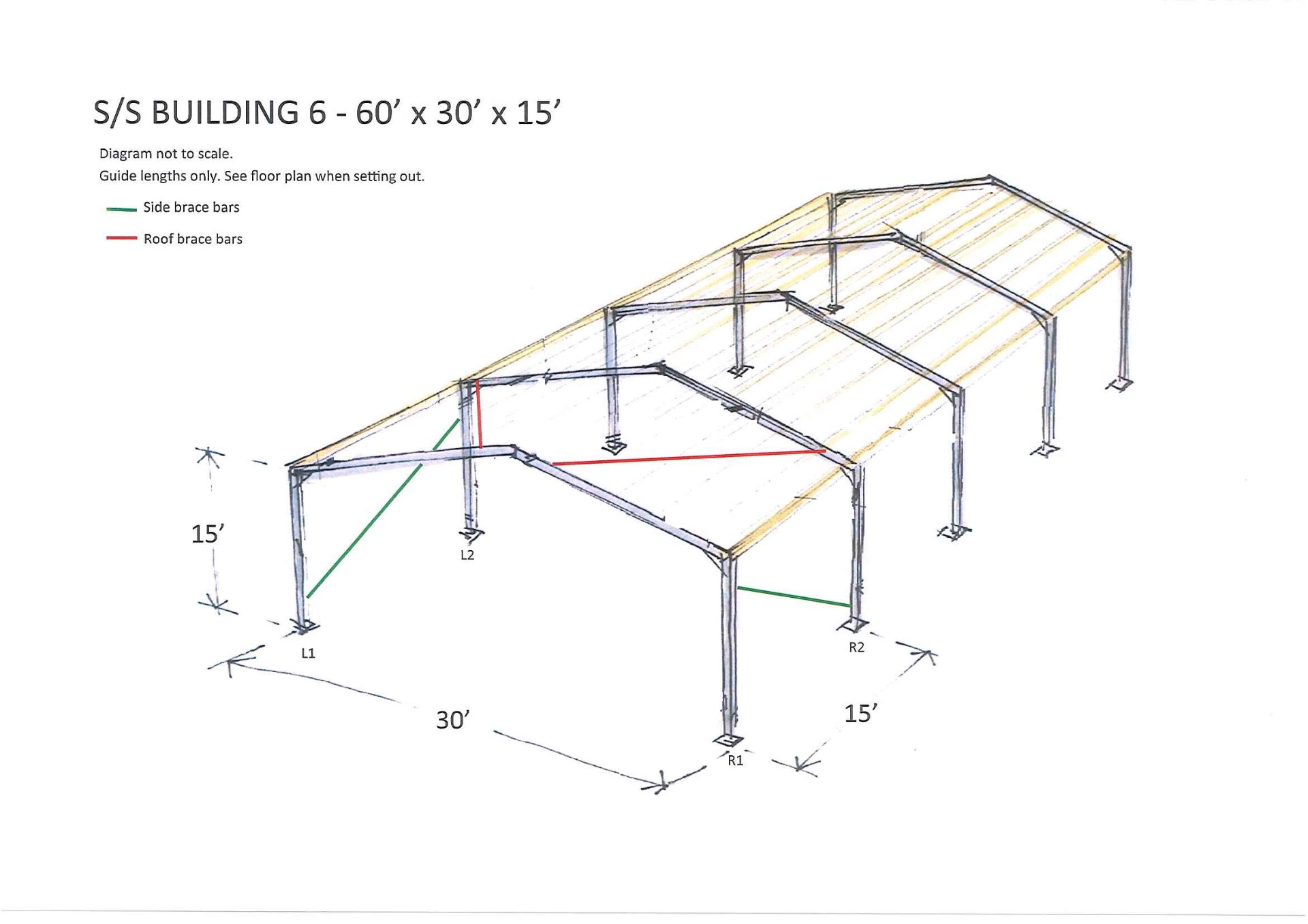 Building 6 - 60' x 30' x 15' Steel Framed Building - Non CE Stamped