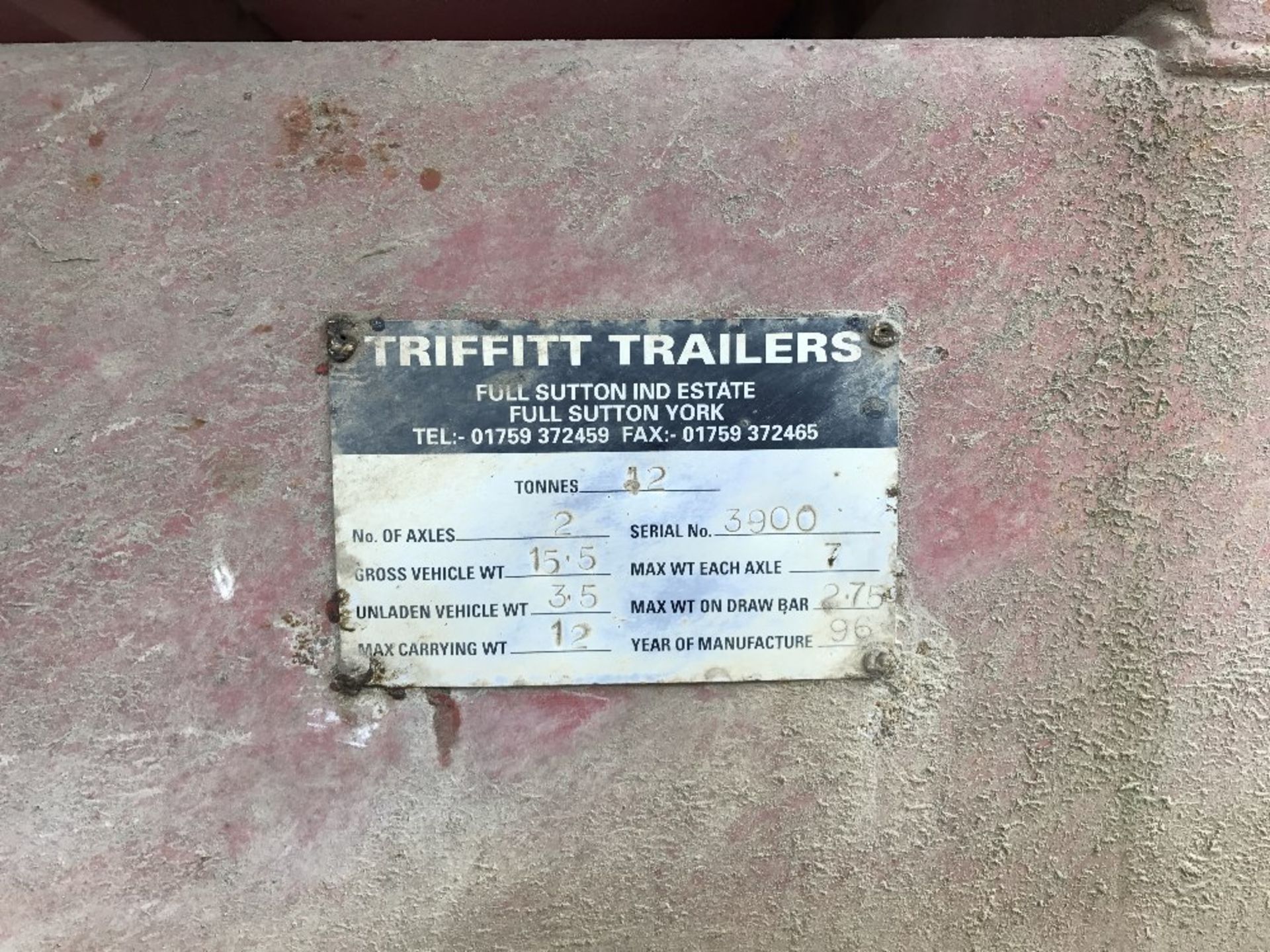 1996 12t Triffit Silage Trailer - Image 5 of 5