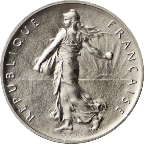 1968年　5フラン 銀貨 ピエフォー