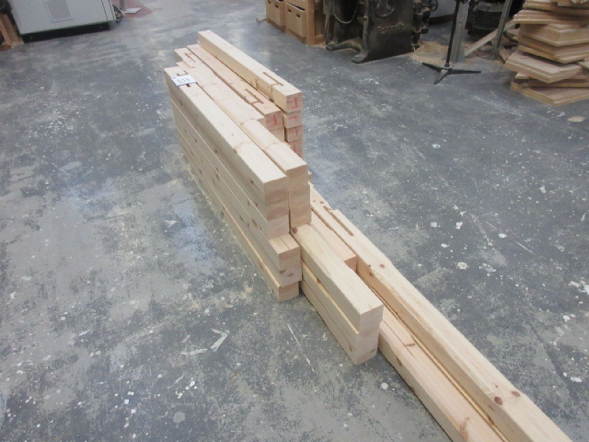 Quantity on newel post work in progress as lotted.