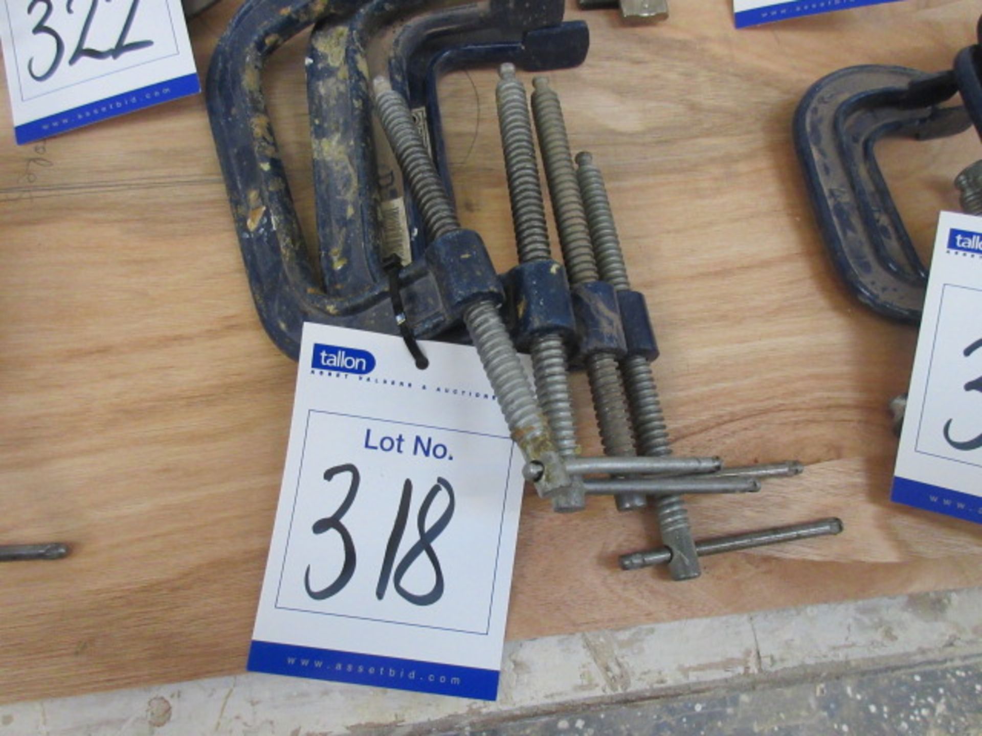 Four 6" 'G' clamps