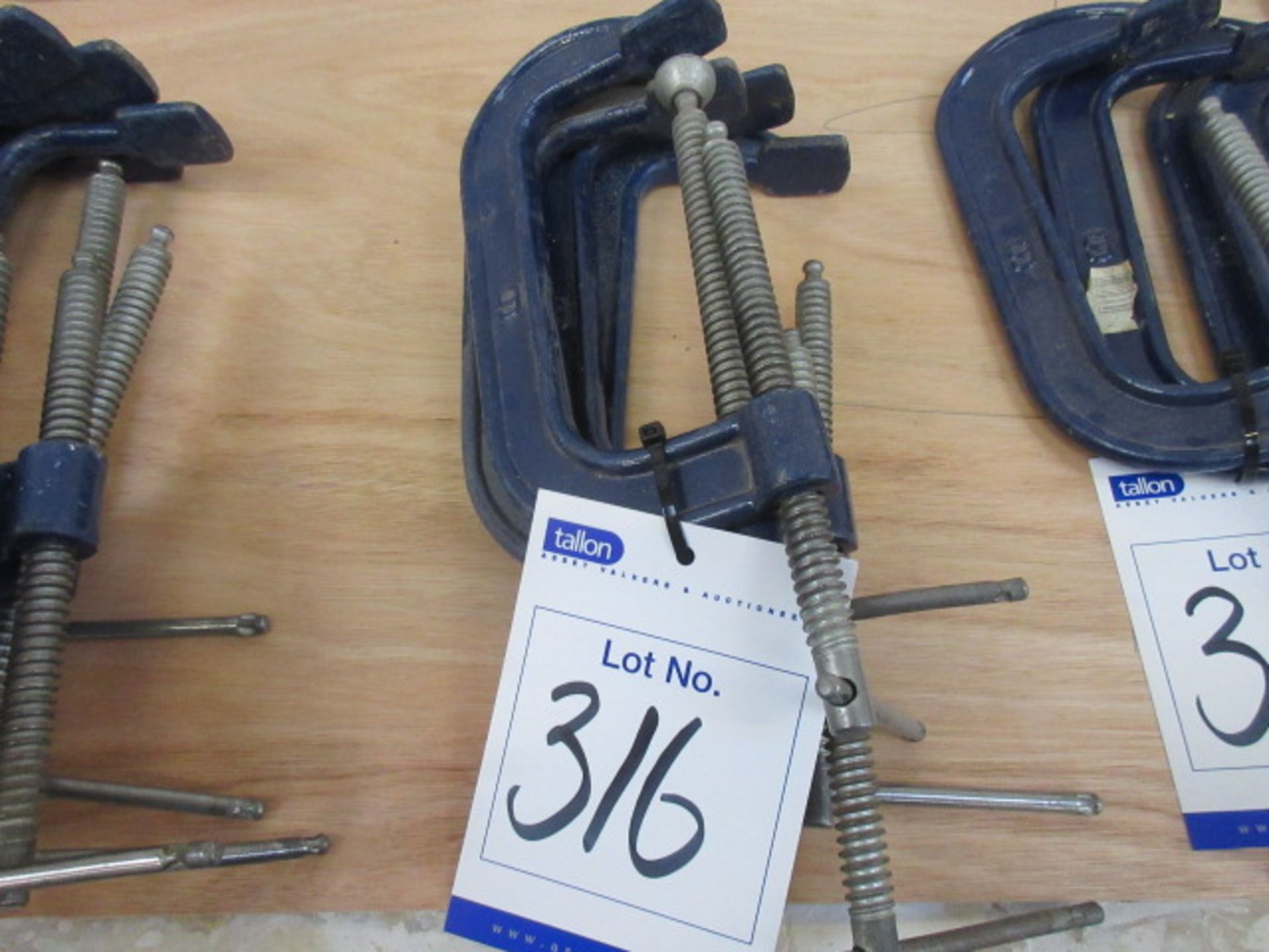 Four 6" 'G' clamps