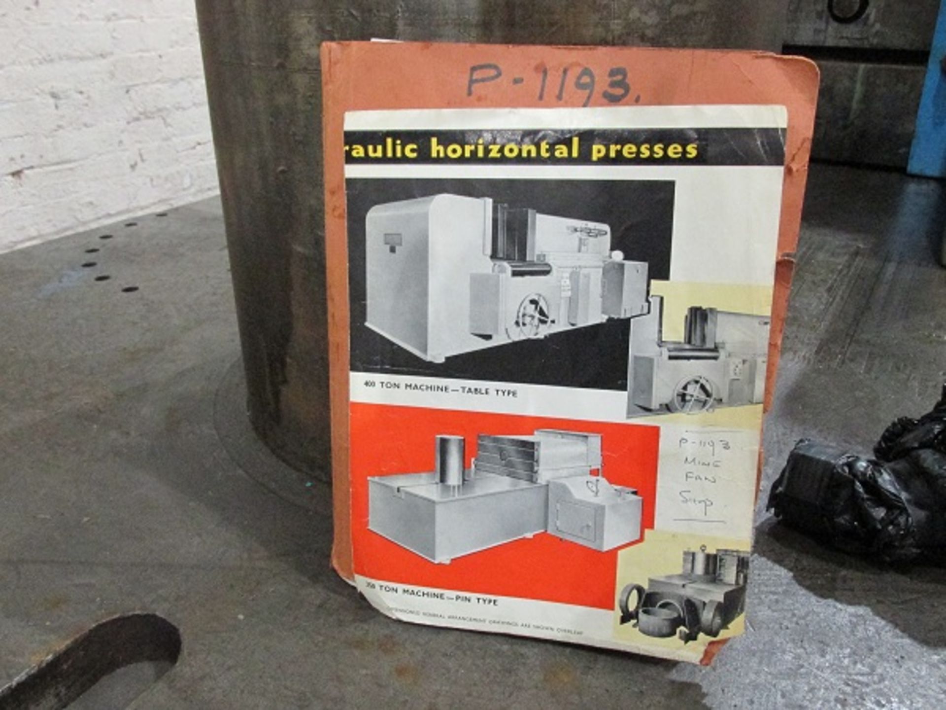 Hugh Smith 250 Ton Horizontal Pin Press - Image 7 of 7