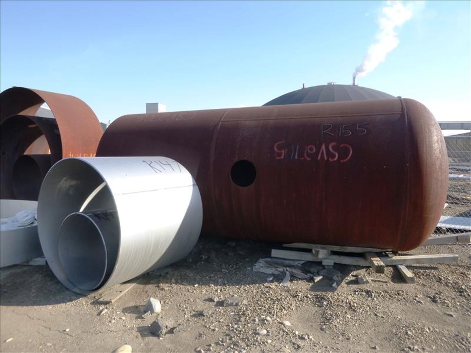 Tail Gas Knock-out, Vertical pressure vessel c/w skirt, Volume - 1081 ft3, Diameter - 108" I.D.,