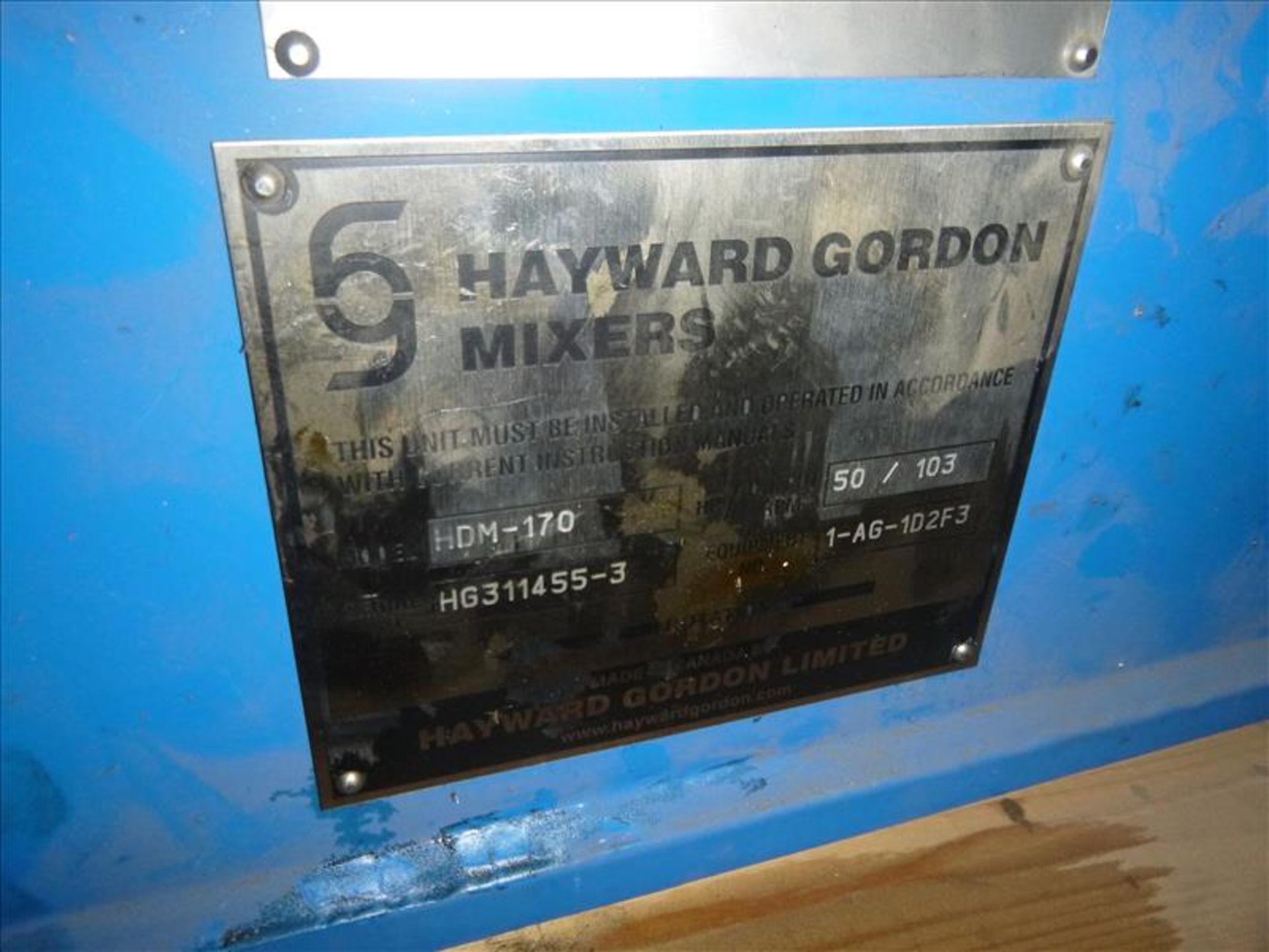 Hayward Gordon Agitator Drive Unit c/w Hayward Gordon, mod. HDM-170, ser. no. HG311455-3 Gear - Bild 3 aus 9